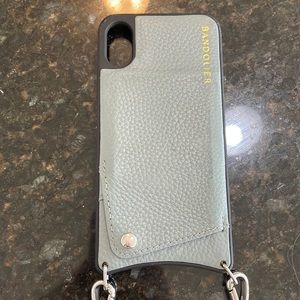 Bandolier IPhone X/XS case with studded strap blue/grey